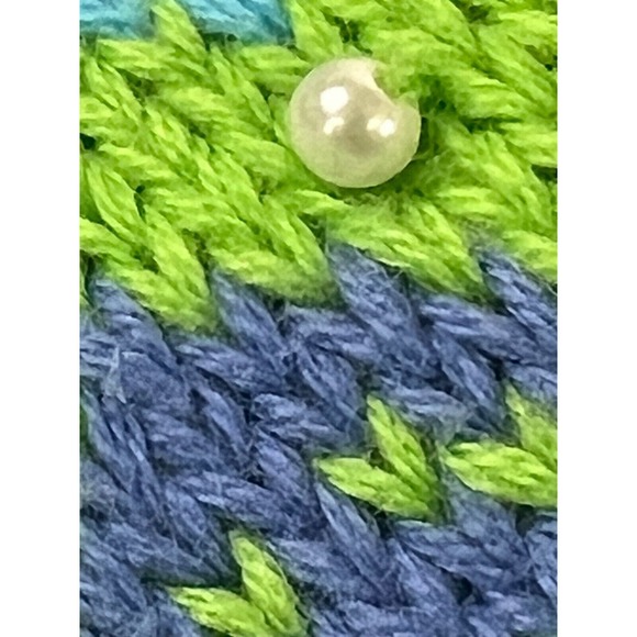 Quacker Factory Women's Green Long Sleeve Full Zip Ski Snow Motif Sweater M - Picture 16 of 16